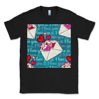 Black valentines day envelope with hearts Classic Tee - BundleAndBundleShop