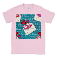Bubblegum Pink valentines day envelope with hearts Classic Tee - BundleAndBundleShop