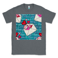 Charcoal Heather valentines day envelope with hearts Classic Tee - BundleAndBundleShop