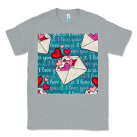 Heather Grey valentines day envelope with hearts Classic Tee - BundleAndBundleShop