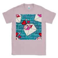 Lilac valentines day envelope with hearts Classic Tee - BundleAndBundleShop