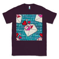 Plum valentines day envelope with hearts Classic Tee - BundleAndBundleShop