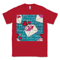 Red valentines day envelope with hearts Classic Tee - BundleAndBundleShop