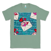 Sage valentines day envelope with hearts Classic Tee - BundleAndBundleShop