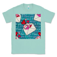 Seafoam valentines day envelope with hearts Classic Tee - BundleAndBundleShop