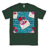 Sports Green valentines day envelope with hearts Classic Tee - BundleAndBundleShop