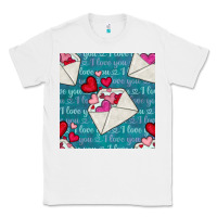 White valentines day envelope with hearts Classic Tee - BundleAndBundleShop