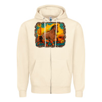 Sandshell can't be tamed horse with sunflowers turquoise gemstone western sunset Zipper Hoodie - Artiststas