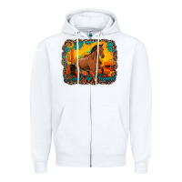 White can't be tamed horse with sunflowers turquoise gemstone western sunset Zipper Hoodie - Artiststas