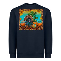 Navy turkey and pumpkins Heavyweight Sweatshirt - RanaPortraitStore