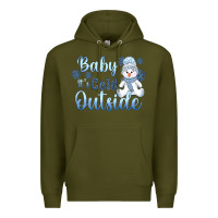 Army Green baby it's cold outside Premium Hoodie - AdoDesignShop