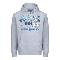 Heather Grey baby it's cold outside Premium Hoodie - AdoDesignShop
