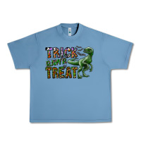 Pebble Blue Trick RAWR Treat Urban Heavy Tee - CowhideDigitalArt