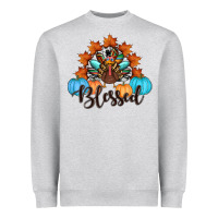 Heather Grey thanksgiving turkey pumpkin blessed Heavyweight Sweatshirt - RanaPortraitStore