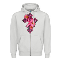 Dove Grey breast cancer cross Zipper Hoodie - AdoDesignShop
