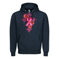 Navy breast cancer cross Zipper Hoodie - AdoDesignShop
