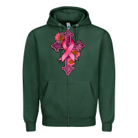 Sports Green breast cancer cross Zipper Hoodie - AdoDesignShop