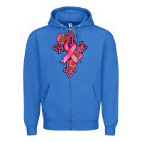 True Royal breast cancer cross Zipper Hoodie - AdoDesignShop