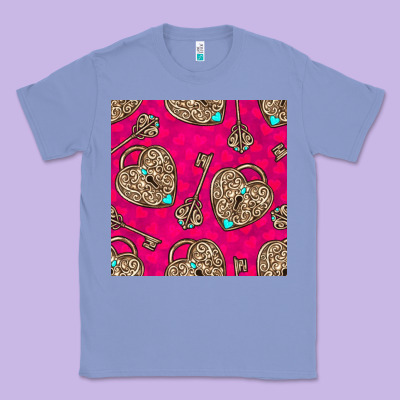 Valentines Day Lock And Key Seamless Pattern Classic Tee Designed By Bundleandbundleshop