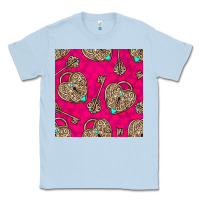 Dusty Blue valentines day lock and key seamless pattern Classic Tee - BundleAndBundleShop