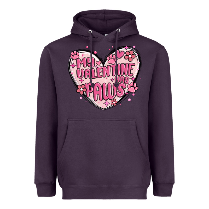My Valentine Has Paws Heavyweight Hoodie by MaliasSmallBusiness | Teevron