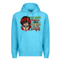 Ocean Blue the most chingona thing you can be is yourself sug Premium Hoodie - LillyAllenDesigns