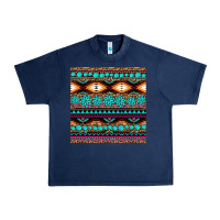 Navy aztec turquoise gemstone seamless pattern Urban Heavy Tee - HRA Design Shop