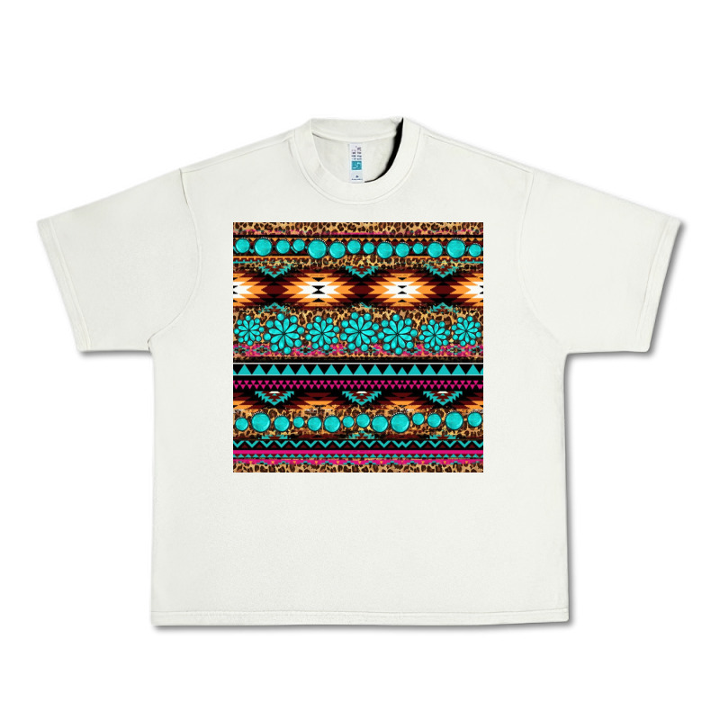 Aztec Turquoise Gemstone Seamless Pattern Urban Heavy Tee by HRA Design Shop | Teevron