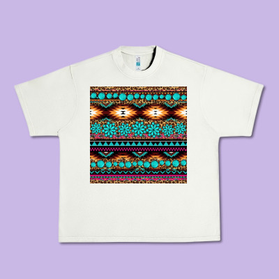 Aztec Turquoise Gemstone Seamless Pattern Urban Heavy Tee Designed By Hra Design Shop