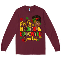 Burgundy pretty black and educated teacher Long Sleeve Tee - Artiststas