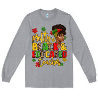 Heather Grey pretty black and educated teacher Long Sleeve Tee - Artiststas