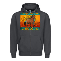 Smoke western sunset galloping horse sunflower Zipper Hoodie - Artiststas