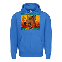 True Royal western sunset galloping horse sunflower Zipper Hoodie - Artiststas