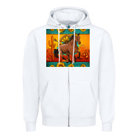 White western sunset galloping horse sunflower Zipper Hoodie - Artiststas