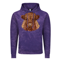 Cloud Purple highland cow Vintage Hoodie - RanaPortraitStore