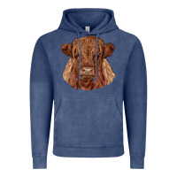Vintage Denim highland cow Vintage Hoodie - RanaPortraitStore