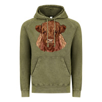 Vintage Olive highland cow Vintage Hoodie - RanaPortraitStore