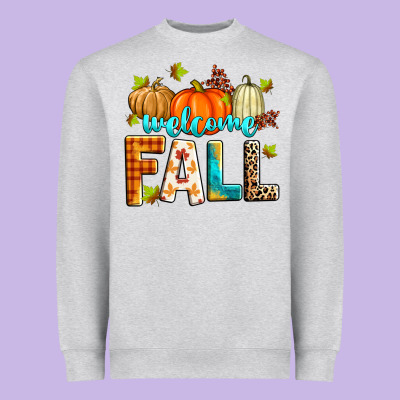 Welcome Fall Heavyweight Sweatshirt Designed By Zillion Design Studio