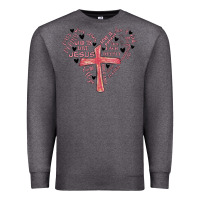 Charcoal Heather retro christian valentine Premium Sweatshirt - MaliasSmallBusiness