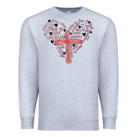 Heather Grey retro christian valentine Premium Sweatshirt - MaliasSmallBusiness