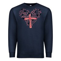 Navy retro christian valentine Premium Sweatshirt - MaliasSmallBusiness