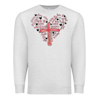 Oatmeal Heather retro christian valentine Premium Sweatshirt - MaliasSmallBusiness