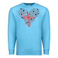 Ocean Blue retro christian valentine Premium Sweatshirt - MaliasSmallBusiness
