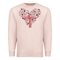 Pale Pink retro christian valentine Premium Sweatshirt - MaliasSmallBusiness