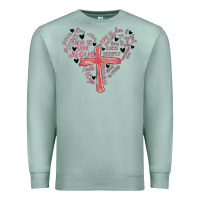 Seafoam retro christian valentine Premium Sweatshirt - MaliasSmallBusiness
