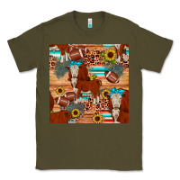 Army Green football hereford sunflower seamless pattern Classic Tee - JahusDesignShop