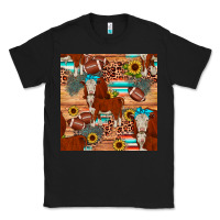 Black football hereford sunflower seamless pattern Classic Tee - JahusDesignShop