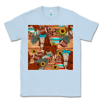 Dusty Blue football hereford sunflower seamless pattern Classic Tee - JahusDesignShop