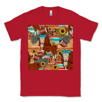 Red football hereford sunflower seamless pattern Classic Tee - JahusDesignShop