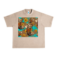 French Oak western boots and hat seamless pattern Urban Heavy Tee - HRA Design Shop